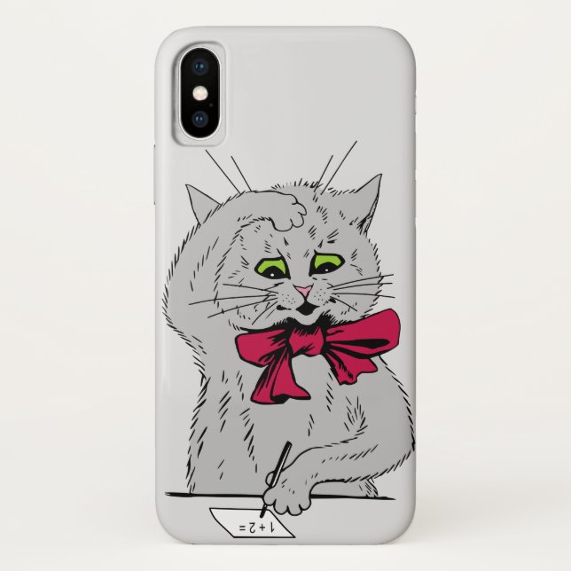 Funda De Case-Mate Para iPhone Gato matemático izquierdo (Reverso)