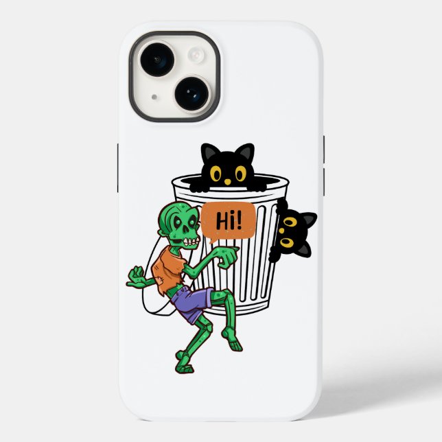 Funda De Case-Mate Para iPhone Gato Miedoso Halloween (Reverso )