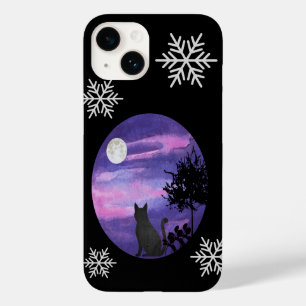 Funda Para iPhone 14 De Case-Mate Gato Místico Bajo la Luna – Nocturna Morada Soñado