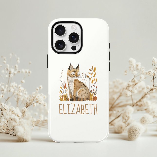Funda De Case-Mate Para iPhone Gato montés de bosque personalizado lindo (Subido por el creador)