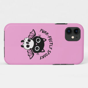 Funda Para iPhone 11 Gato Murciélago Cute de Halloween - Chiste Espeluz