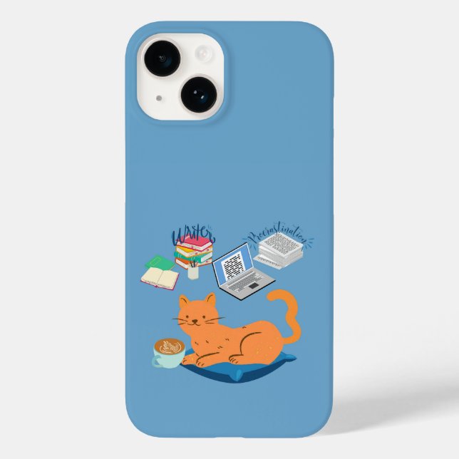 Funda De Case-Mate Para iPhone Gato Naranja Perezoso (Reverso )