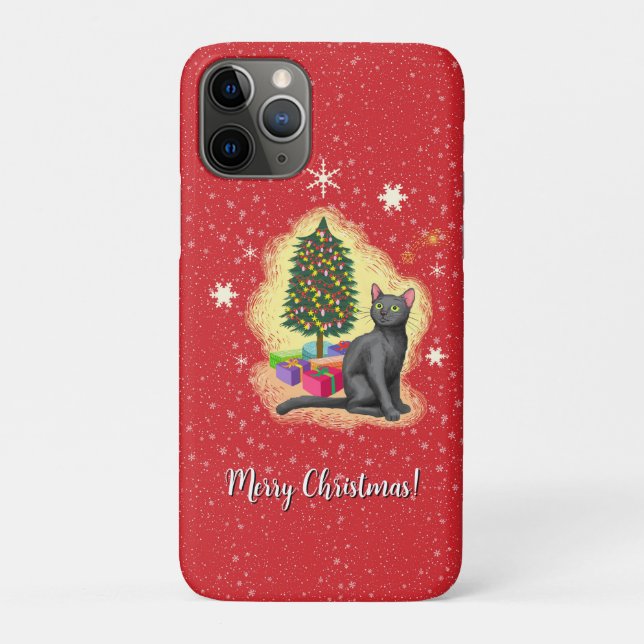 Funda De Case-Mate Para iPhone Gato navideño (Reverso)