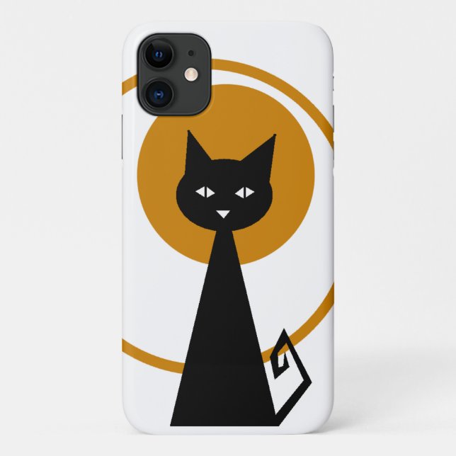 Funda De Case-Mate Para iPhone Gato negro (Reverso)