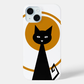 Funda Para iPhone 15 Gato negro