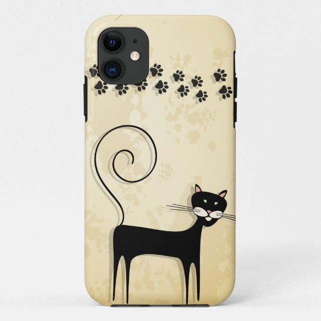 Funda De Case-Mate Para iPhone Gato negro (Reverso)