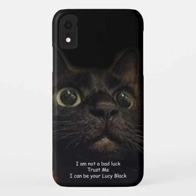 Funda De Case-Mate Para iPhone Gato negro afortunado (Reverso)
