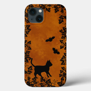 Funda Para iPhone 13 Gato negro con bata