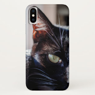 Funda Para iPhone X Gato negro con el caso del iPhone de los ojos