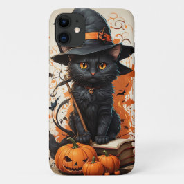 Funda Para iPhone 11 Gato negro de Halloween
