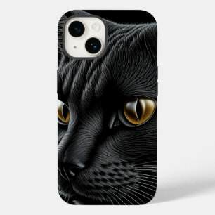 Funda Para iPhone 14 De Case-Mate Gato negro de IA con ojos amarillos