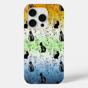 Funda Para iPhone 15 Pro Gato negro del orgullo AroAce - brujería mística