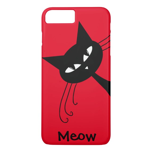 Funda De Case-Mate Para iPhone Gato negro divertido peculiar felino (Reverso)