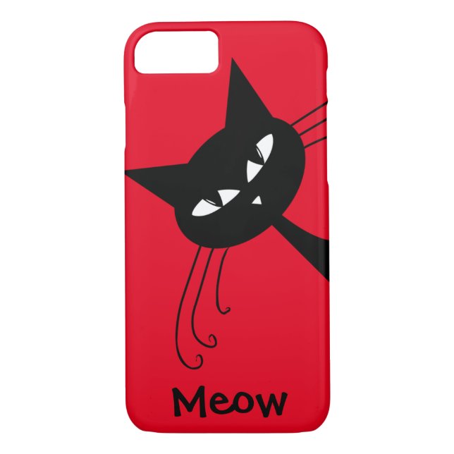 Funda De Case-Mate Para iPhone Gato negro divertido peculiar felino (Reverso)