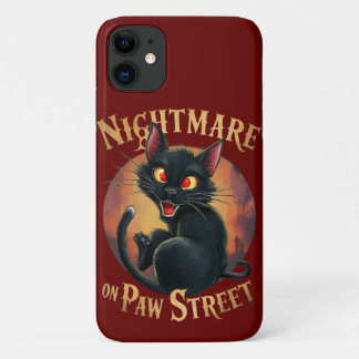 Funda Para iPhone 11 Gato negro donde el horror se encuentra con la fan