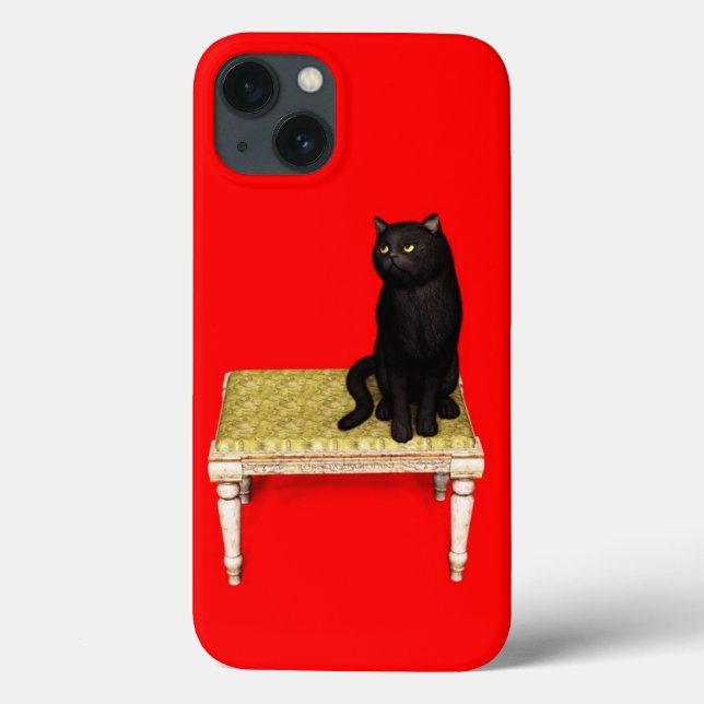 Funda De Case-Mate Para iPhone Gato negro en el estuche Funda-Mate iPhone (Reverso)