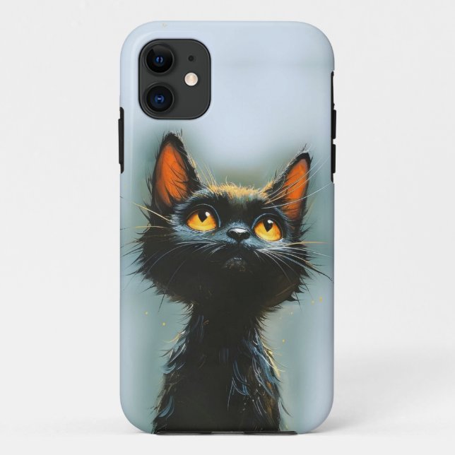 Funda De Case-Mate Para iPhone Gato negro encantado (Reverso)