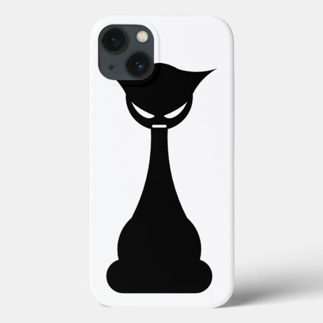 Funda De Case-Mate Para iPhone Gato negro estilizado (Reverso)