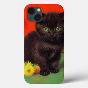 Funda Para iPhone 13 Gato negro estilo Van Gogh