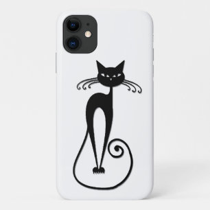 Funda Para iPhone 11 Gato negro flaco caprichoso