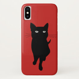 Funda Para iPhone X Gato negro lindo felino
