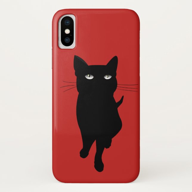 Funda De Case-Mate Para iPhone Gato negro lindo felino (Reverso)