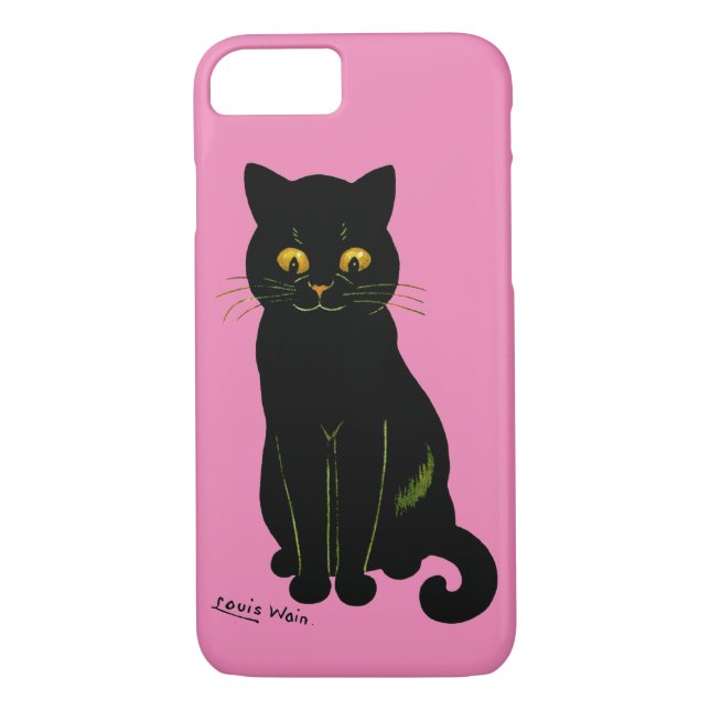 Funda De Case-Mate Para iPhone Gato negro, Louis Wain (Reverso)
