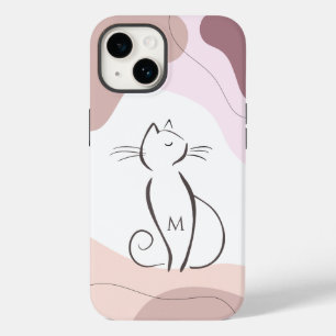 Funda Para iPhone 14 De Case-Mate Gato negro minimalista Boho formas orgánicas monog