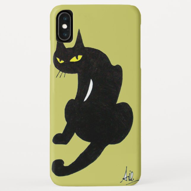 Funda De Case-Mate Para iPhone GATO NEGRO NINJA Amarillo (Reverso)