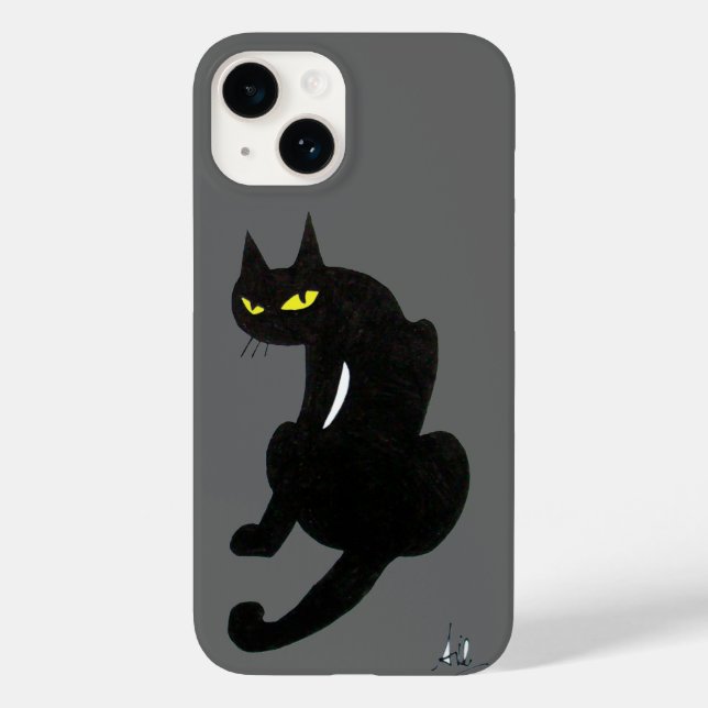 Funda De Case-Mate Para iPhone GATO NEGRO NINJA gris (Reverso )