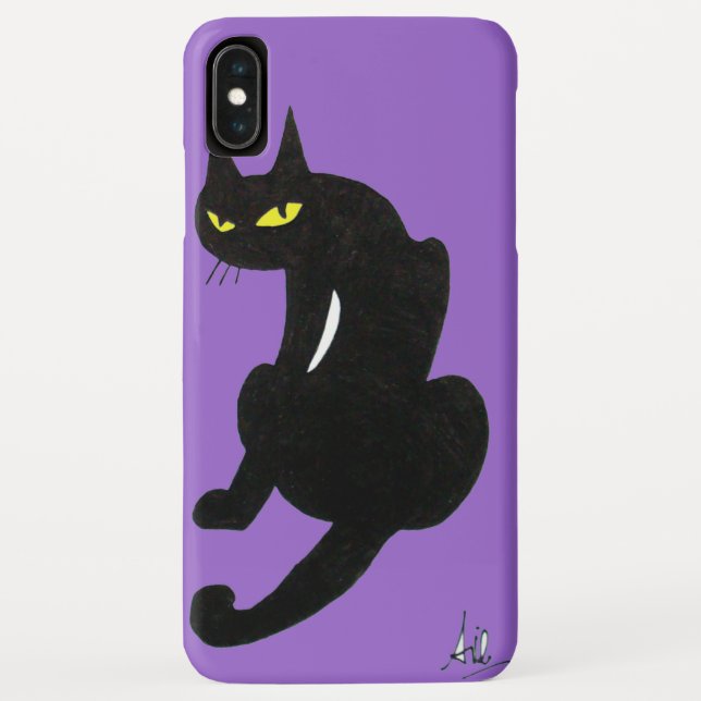 Funda De Case-Mate Para iPhone GATO NEGRO NINJA Purple (Reverso)