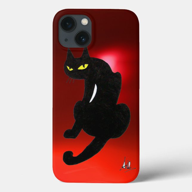 Funda De Case-Mate Para iPhone GATO NEGRO NINJA Ruby rojo (Reverso)