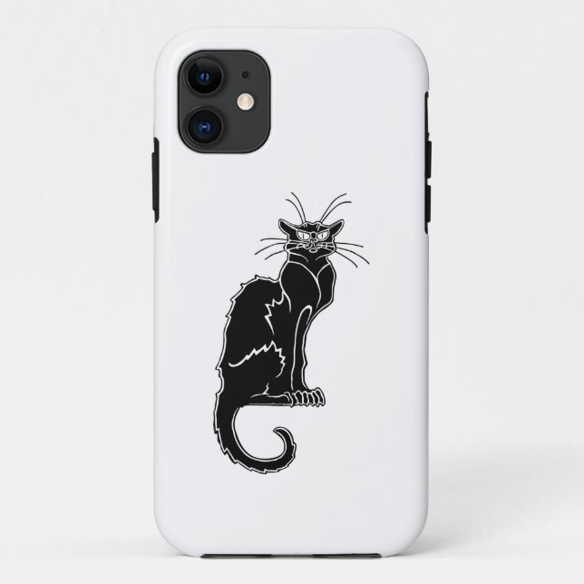 Funda De Case-Mate Para iPhone gato negro silueta animal (Reverso)