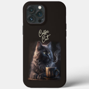 Funda Para iPhone 13 Pro Max Gato negro y café