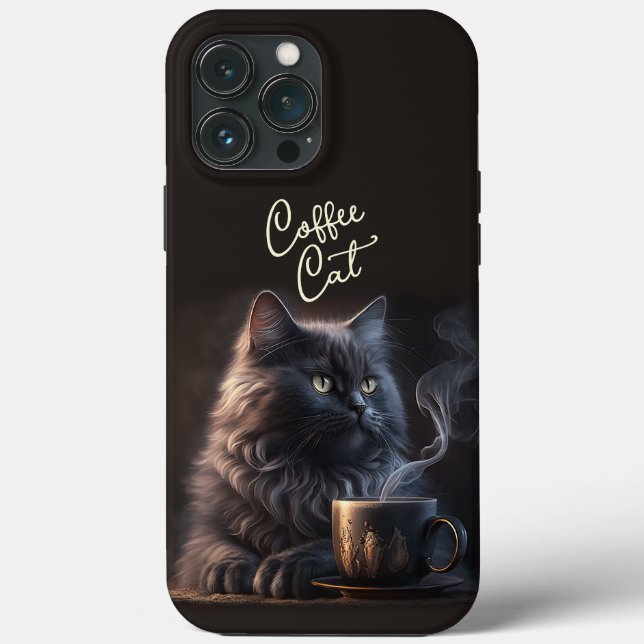 Funda De Case-Mate Para iPhone Gato negro y café (Reverso )