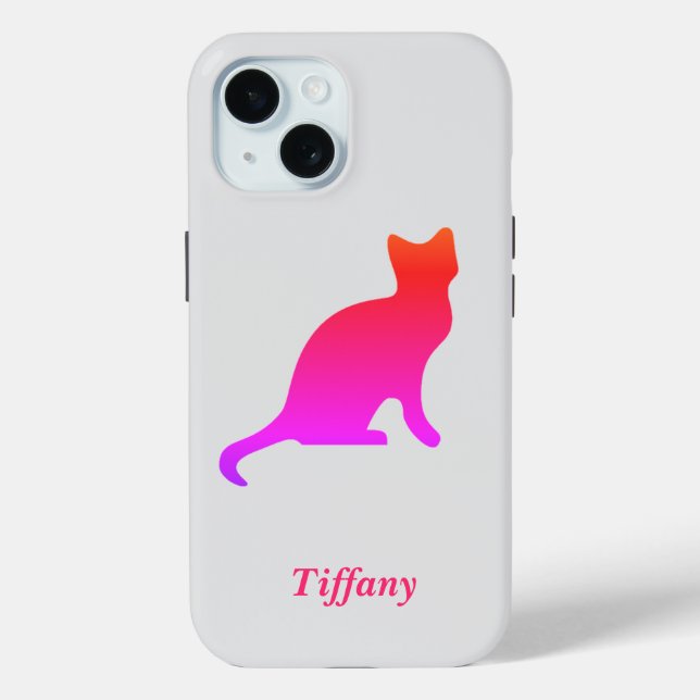 Funda De Case-Mate Para iPhone Gato oscuro y lindo personalizado (Reverso )