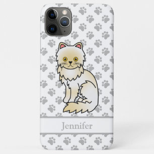Funda Para iPhone 11 Pro Max Gato Persa De Dibujos Animados Lindo De Color Crem