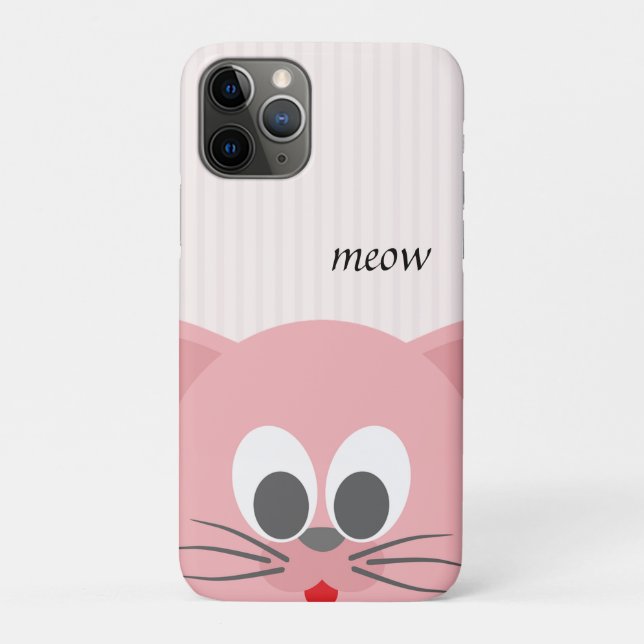 Funda De Case-Mate Para iPhone Gato rosa dulce de moda (Reverso)
