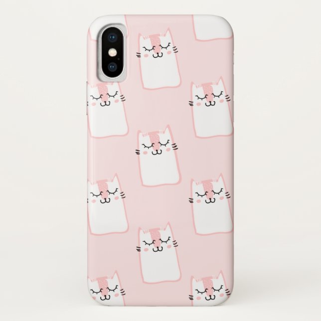 Funda De Case-Mate Para iPhone Gato rosa mate (Reverso)