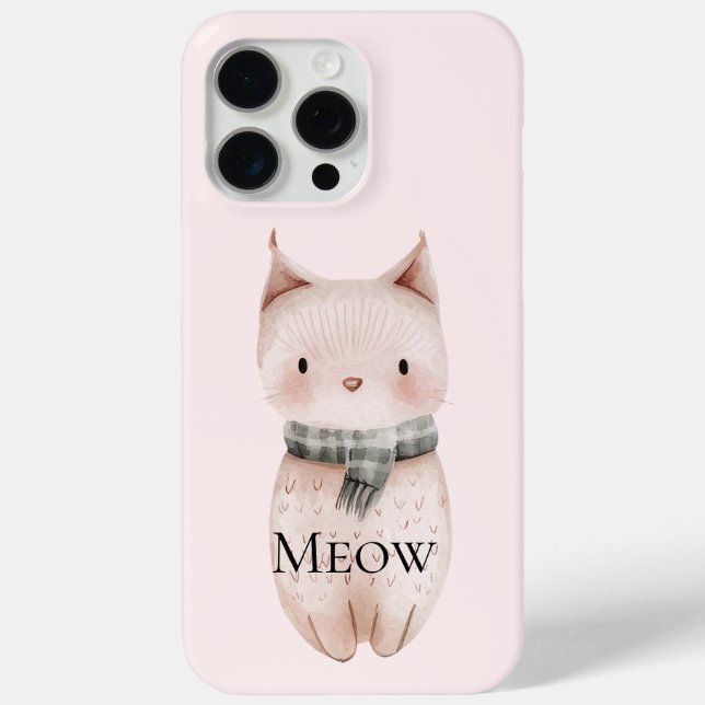 Funda De Case-Mate Para iPhone Gato Rubor Pink Meow (Reverso )