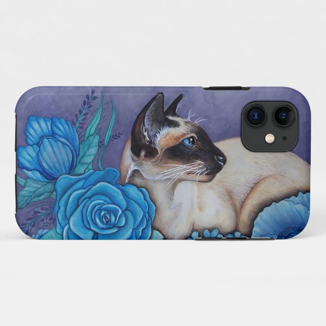 Funda De Case-Mate Para iPhone Gato siamés de punta de chocolate (Reverso (horizontal))