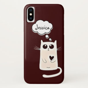 Funda Para iPhone X Gato solo de los corazones