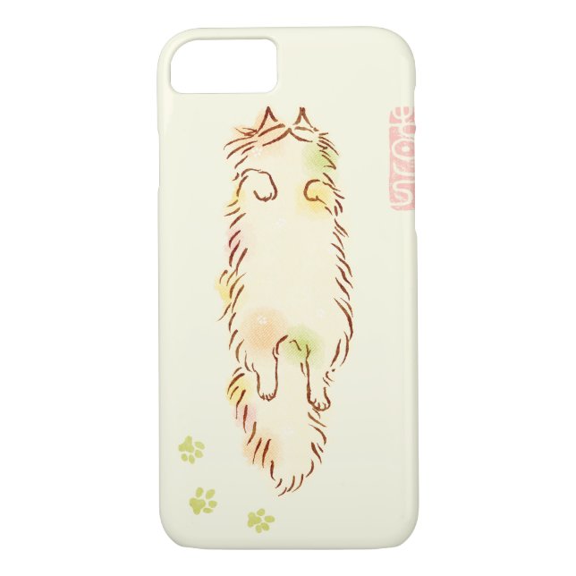 Funda De Case-Mate Para iPhone Gato soñoliento mullido (Reverso)