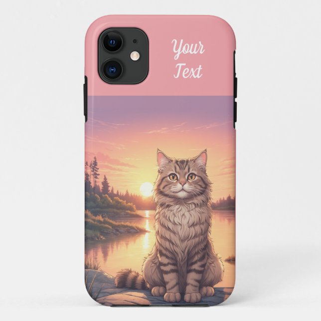 Funda De Case-Mate Para iPhone Gato Tabby Gris junto al Lago (Reverso)