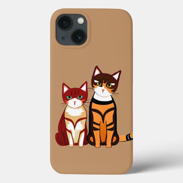 Funda De Case-Mate Para iPhone Gato tigre a rayas y Ginger Kitten (Reverso)