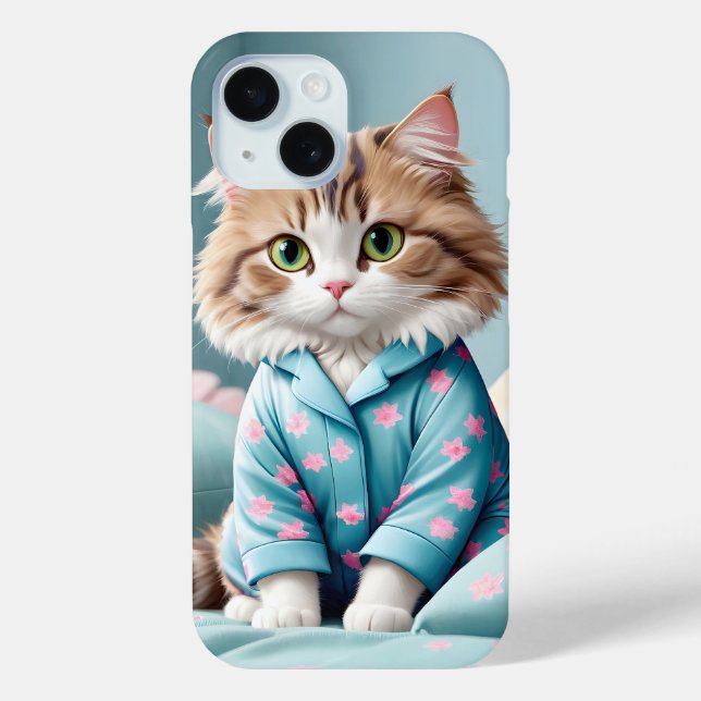Funda De Case-Mate Para iPhone Gato usando pijamas (Reverso )