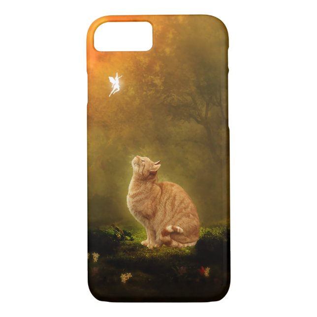 Funda De Case-Mate Para iPhone Gato y hada (Reverso)
