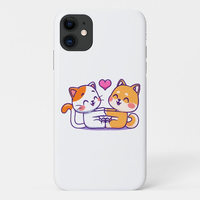Funda De Case-Mate Para iPhone Gato y Shiba Inu (Reverso)