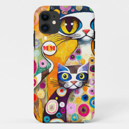 Funda Para iPhone 11 Gatos abstractos geniales