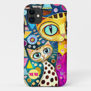 Funda Para iPhone 11 Gatos abstractos geniales